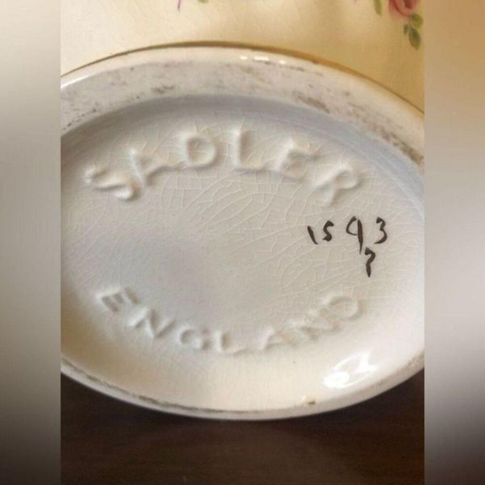 Vintage Sadler England Floral Print Ceramic Teapot Pottery White - Picture 6 of 6